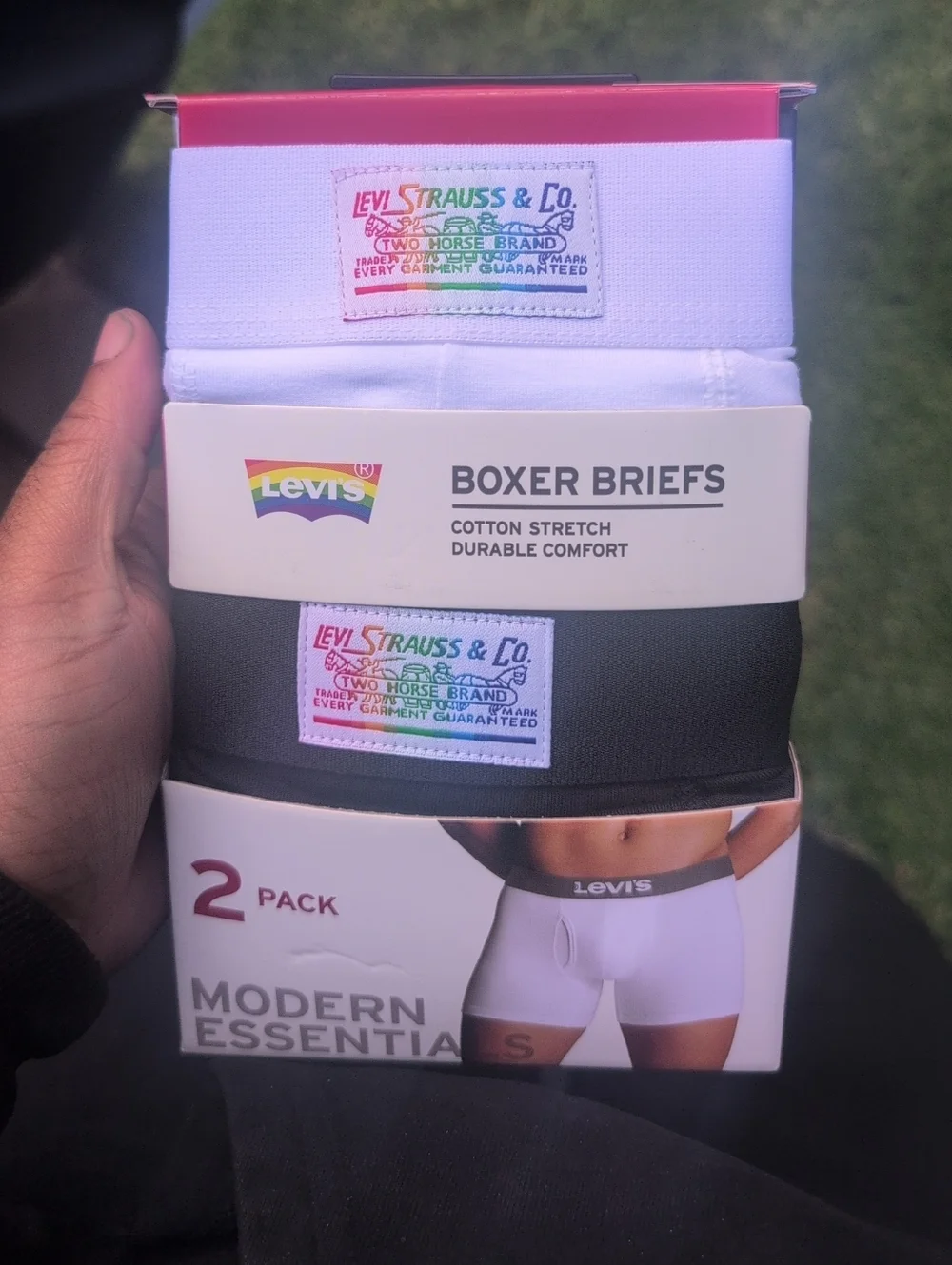 Levi's 2-Pack Boxer Briefs — White & Black